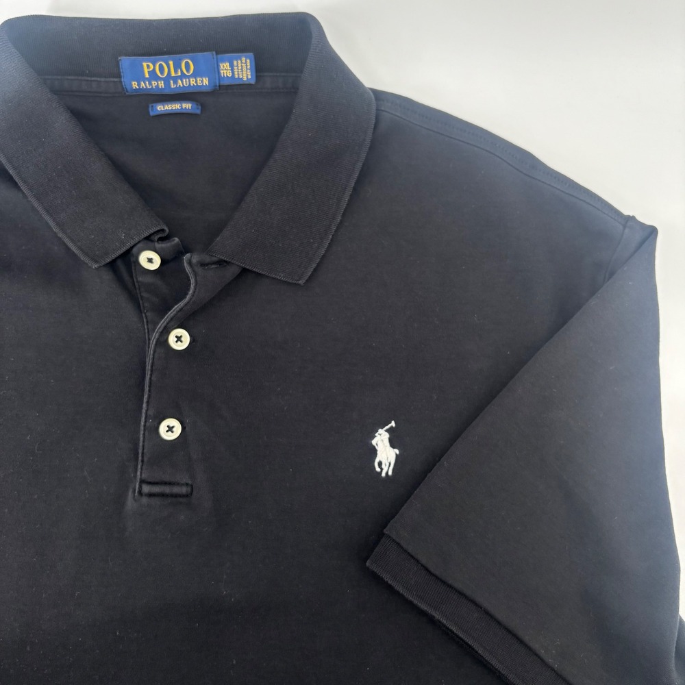 Polo Ralph Lauren Polo Shirt Mens XXL Black Classic Fit Short Sleeve Pony Logo